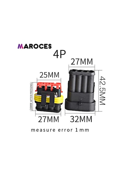 Maroces 4 Lü Su Geçirmez Dörtlü Konnektör Söket Waterproof Maroces 4 Lü Su Geçirmez Dörtlü Konnektör Söket Waterproof