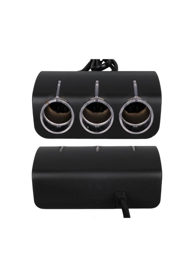 Oto Araç Çakmak Çoğaltıcı 3 Port Işıklı Dişi Çakmak Çoklayıcı 120w