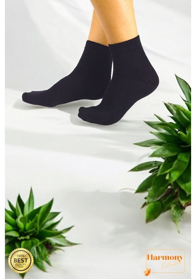 Harmony Collectıon Bambu Erkek Siyah Kısa Konç Çorap 6 Çift Özel Kutulu, Burun Dikişsiz, Premıum Socks Çok Renkli