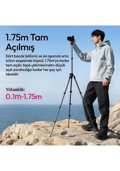 Ulanzi Tt59 Yatay Kollu Profesyonel Kamera Tripodu Üstten Çekim Standı - T146