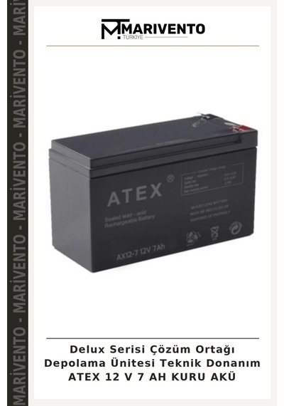Delux Serisi Çözüm Ortağı Depolama Ünitesi Teknik Donanım Atex 12 V 7 Ah Kuru Akü