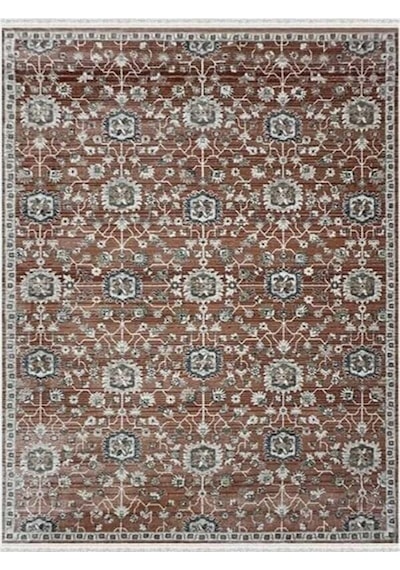 Mariesse Home Antik Serisi Vintage Modern Dokuma Salon Oturma Odası Halısı 406-bordo