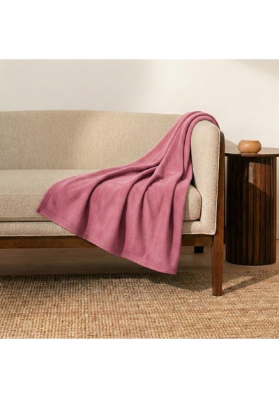 Prime Sleeks Kalın Dokulu Yün Tv Battaniyesi 120x150 Cm Koltuk Şalı Diz Örtüsü - Pembe Pembe