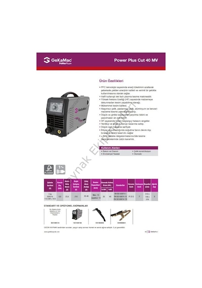 GeKaMac Power Plus Cut 40 MV Plazma Kesme Makinesi