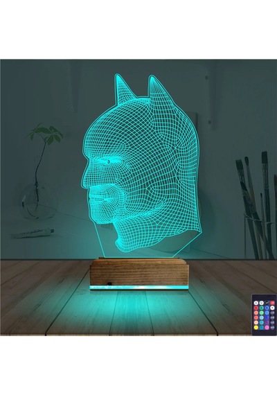 Luvivia Batman Çizgi Karakter 3d Lamba - Masa Gece Lambası Şeffaf