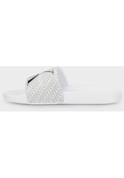 Calvin Klein Kadın Terlik Yw0yw01407 01w Beyaz-siyah Beyaz - Siyah