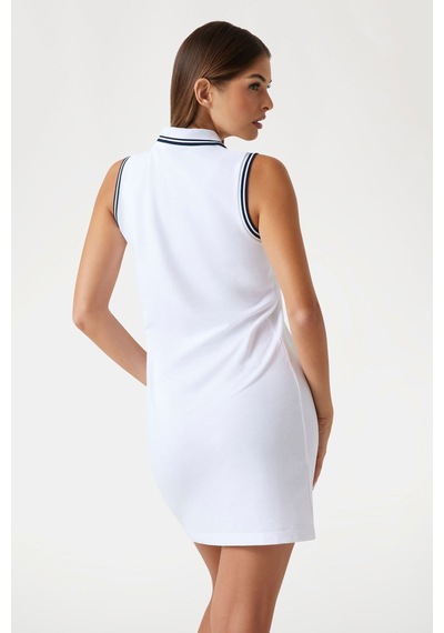 Guess Polo Yaka Kadın Elbise Beyaz