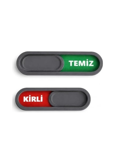 Temiz Kirli Göstergeli Manyetik Magnet - Bulaşık Makinesi Durum Göstergesi Kaydırmalı Magnet Gri
