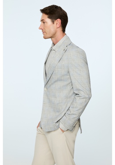 Morven Erkek Yeşil Polyester Trend Ekoseli Slim Fit Ceket 26ms002018700 Yeşil