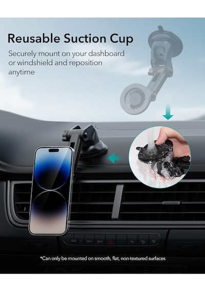Magsafe Teleskopik Araç İçi Telefon Tutucu Siyah