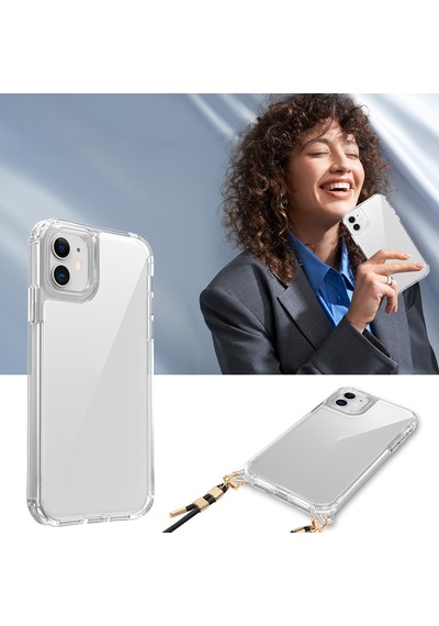 Zore İphone 11 Kılıf Airbagli Takılabilir Askı Aparatlı Ogaa Snap Silikon Kapak - Şeffaf