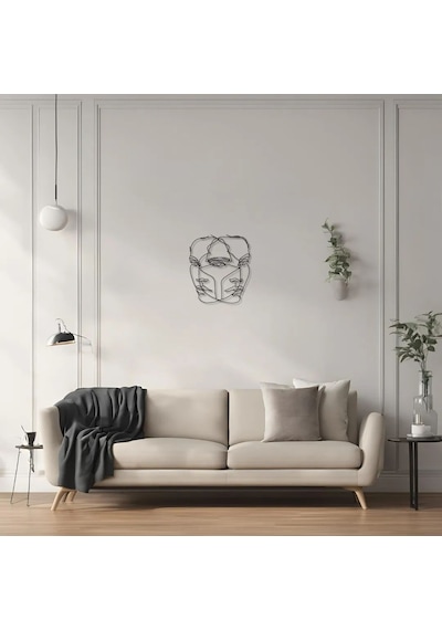 Dekoratif Soyut Yüz Metal Duvar Tablosu
