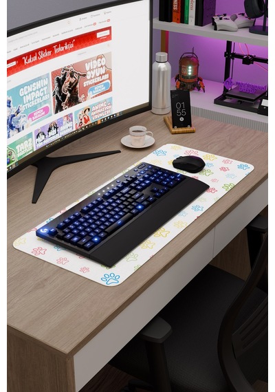 Pati Kaymaz Dikişli Kauçuk Oyuncu Mousepad V1 - 70x30 Xl Gaming Mouse Pad Fare Altlığı