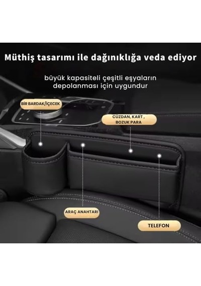 Suni Deri Araç Koltuk Yanı Organizatör Araç Bardak Tutucu Araç Telefon Cüzdan Kutusu Bardaklık