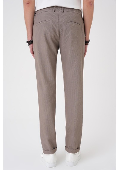 Efor Comfort Fit Gofre Dokulu Beli Lastikli Vizon Jogger Pantolon P 1177 Vizon