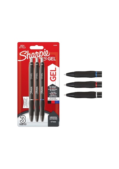 Sharpie S-gel Kalem 0.7mm Siyah Mavi Kırmızı 3 Lü Çok Renkli