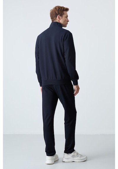 Tommy Life Lacivert Pamuklu Kalın Yumuşak Dokulu Comfort Fit Basic Erkek Eşofman Takım - 85260 Lacivert