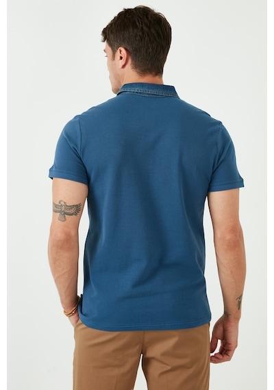 Buratti % 100 Pamuk Düğmeli Regular Fit Erkek Polo Yaka T Shirt 5902134 Indigo