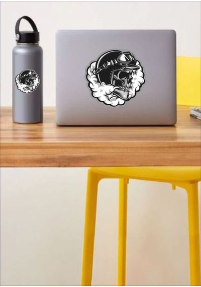 Kaptan Kuru Kafa Sticker - Araba Oto Motosiklet Karavan Sticker - 00015 10X9 Cm