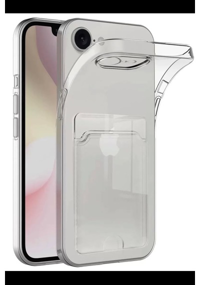 Apple İphone 16e Kılıf Kart Şeffaf Silikon - Şeffaf