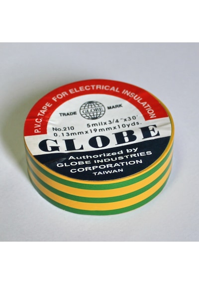 Globe Sari Yeşil Bant Globe Elektrik Bantı 19Mm x 9.15