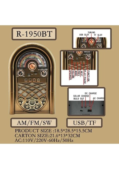 Retro Radyo Taşınabilir Bluetooth Speaker Ve Hoparlör Ahşap Kaplama Klasik Antika Tarzı İç Ve Dış Mekan Multiband Usb Girişli Dekoratif Klasik Radyo R-1950-btl Koyu Kahverengi R-1950-btl Retro Radyo Taşınabilir Bluetooth Speaker Ve Hoparlör Ahşap Kaplama Klasik Antika Tarzı İç Ve Dış Mekan Multiband Usb Girişli Dekoratif Klasik Radyo R-1950-btl Koyu Kahverengi R-1950-btl