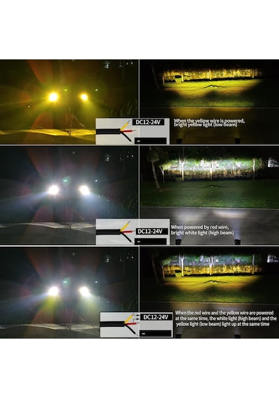 Üniversal 2,5 İnç Amber-Beyaz Baykuş Sis Farı Araç Motosiklet Ofroad Uyumlu 2 Adet