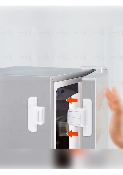 Mainshop 1 Adet Buzdolabı Güvenlik Kilidi, Buzdolabı Kapı Sabitleme Tokası,kendinden Yapışkanlı M-360 Beyaz