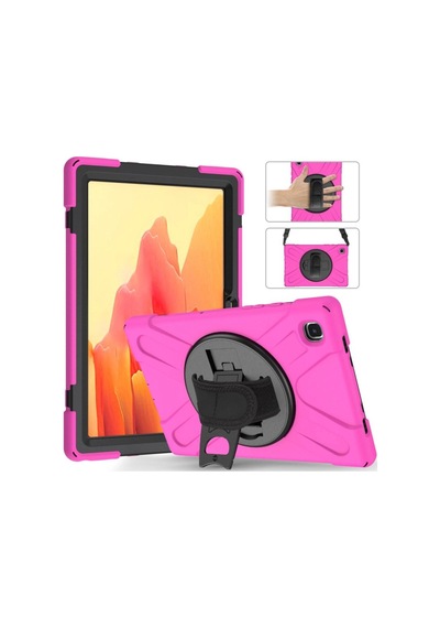 Samsung Galaxy T220 Tab A7 Lite 8.7 Kılıf Amazing Tablet Kapak - Pembe Bant