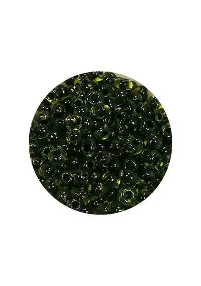Tedar Dökme Cam Kum Boncuk 8/0 3 Mm - 60 Gram - Şeffaf Yeşil Siyah - Bnc220 Najmaddin (No:1) 8.5Cm X 10.5 Cm