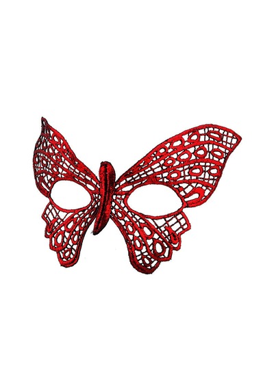 Kırmızı Dantel Masquerade Maskesi 7 No Çok Renkli