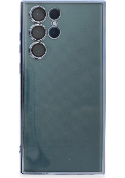 Ilkeshop Newface Samsung Galaxy Uyumlu S22 Ultra Kılıf Razer Lensli Silikon - Açık Mavi