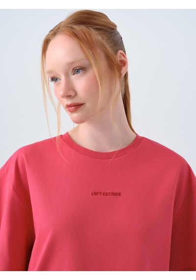 Oversize Kadın Tshirt K.kol Kırmızı