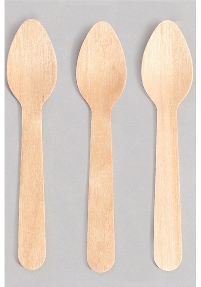 6'lı Mini Bambu Tahta Kaşık Baharat Kaşığı 6lı Ahşap Mini Kaşık Seti Kahverengi
