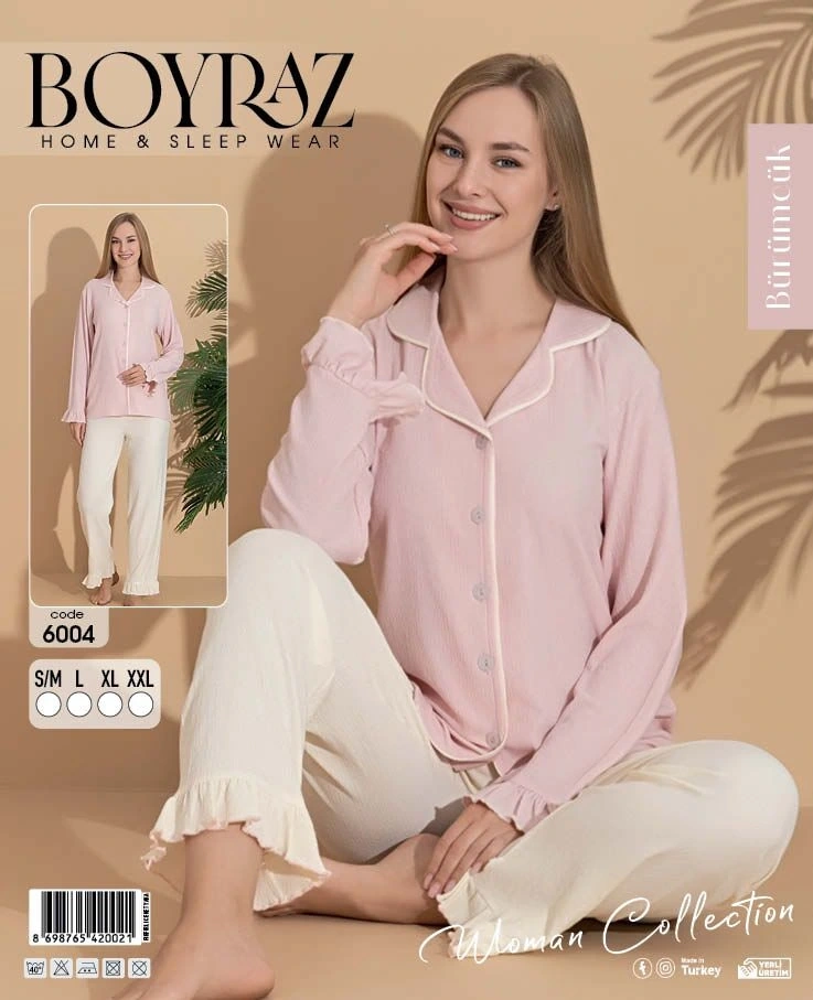 Boyraz 6004 Bürümcük Kumaş Pinterest Pijama Takımı Pudra
