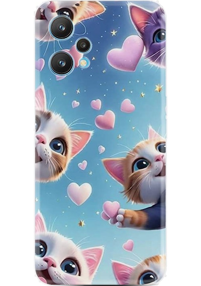Realme 9 Pro Kılıf Boutique Baskılı Resimli Kalp Ve Kedi Pcode -035