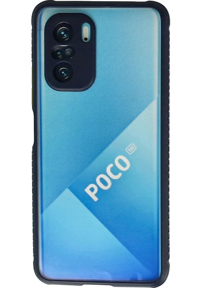 Newface Xiaomi Poco F3 Kılıf Miami Şeffaf Silikon - Lacivert Resimdeki