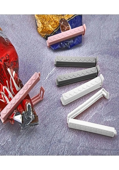Poşet Kilidi Plastik Torba Klipsli Poşet Mandalı 6 'lı Paket Plastik Siyah Cn Diğer