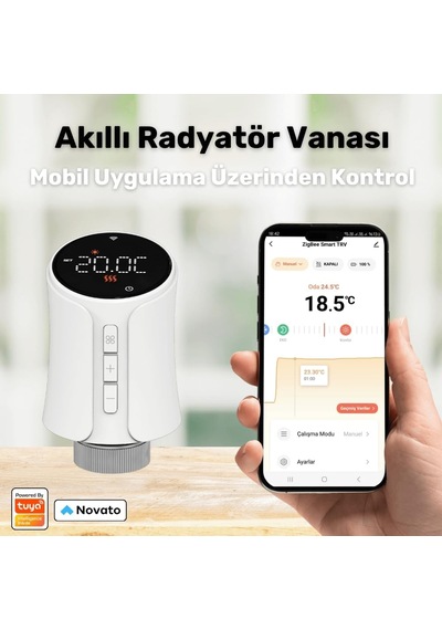 Zigbee Lcd Ekranlı Termostatik Radyatör Vanası Tuya, Smart Life, Zigbee2mqtt Uyumlu