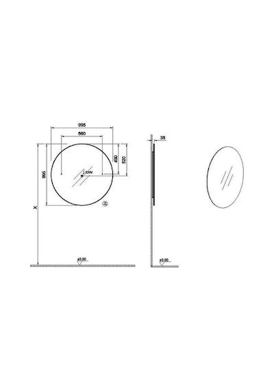 VitrA Prime Yuvarlak Led Sensörlü Ayna 100 Cm Fırçalanmış Krom 67043 Çok Renkli