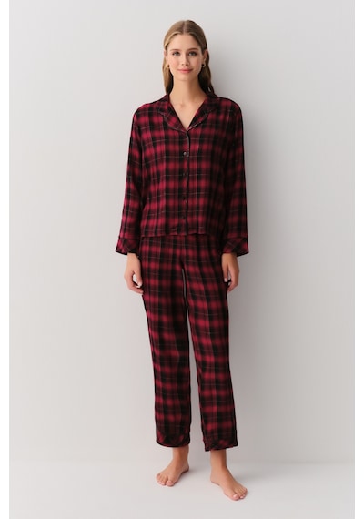 Suwen Alda Maskülen Pijama Takımı Sh26124660b1114 Kırmızı