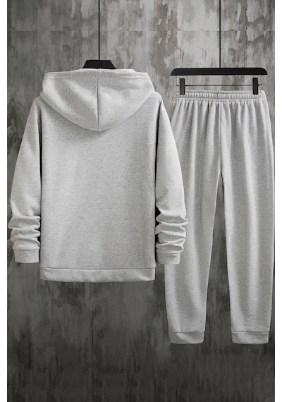 Uyguntarz Unisex Nope Baskılı Eşofman Takımı Gri