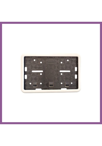 Bezos Çerçeveli Motor Plakalık Plaka Altlığı Beyaz 17x26 Cm Rengaren
