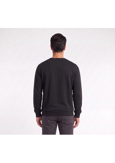 Usa Sarı Boğa Baskılı Siyah Erkek Sweatshirt 11913