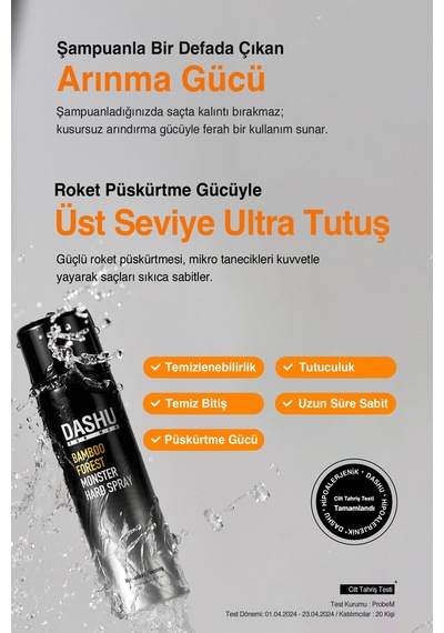 Anında Etkili Ultra Güçlü Saç Sabitleyici Sprey Dashu For Men Bamboo Forest Monster Hard Spray