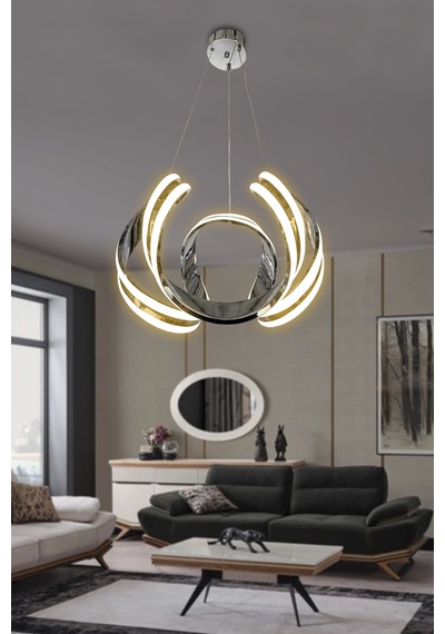 Arya Çift Yönlü Sıralı Led Avize - - Kumandalı / Krom Krom