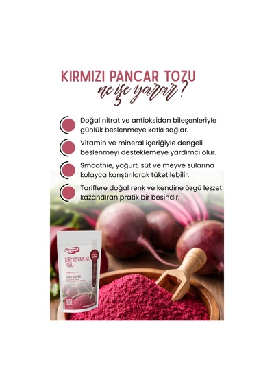 Kırmızı Pancar Tozu 250 Gr - %100 Doğal Katkısız Koruyucusuz Öğütülmüş Kırmızı Pancar Tozu Diğer