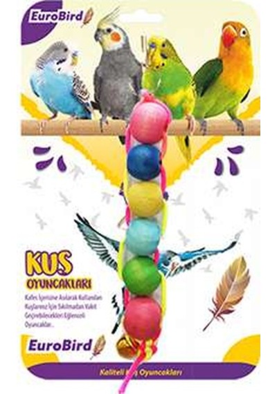Eurobird Kuş Oyuncağı Renkli Dizili Boncuk Standart