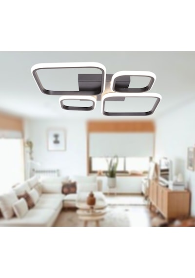 Tt050-sy Tt Aydınlatma Mat Siyah 4 Lü Sarı Işık Led Avize Siyah