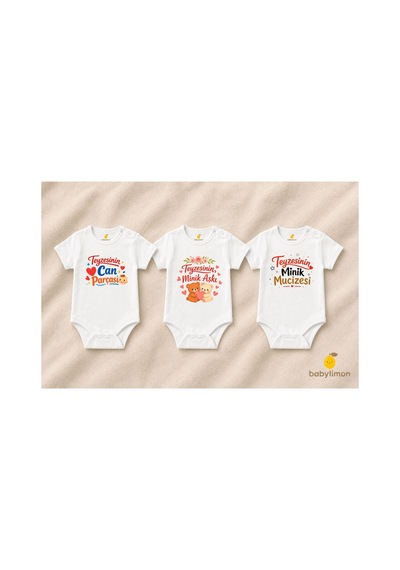 Babylimon %100 Pamuklu Bebek Body - 3'lü Teyze Seti Yeni - Yazılı Zıbın - Tulum - Badi Beyaz - 887945612 Beyaz Babylimon %100 Pamuklu Bebek Body - 3'lü Teyze Seti Yeni - Yazılı Zıbın - Tulum - Badi Beyaz - 887945612 Beyaz